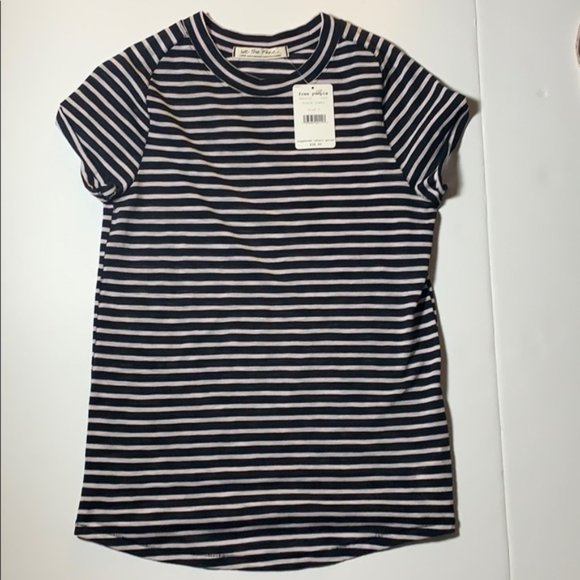 NWT Free People Night Sky Stripe T Shirt Black - Picture 8 of 10